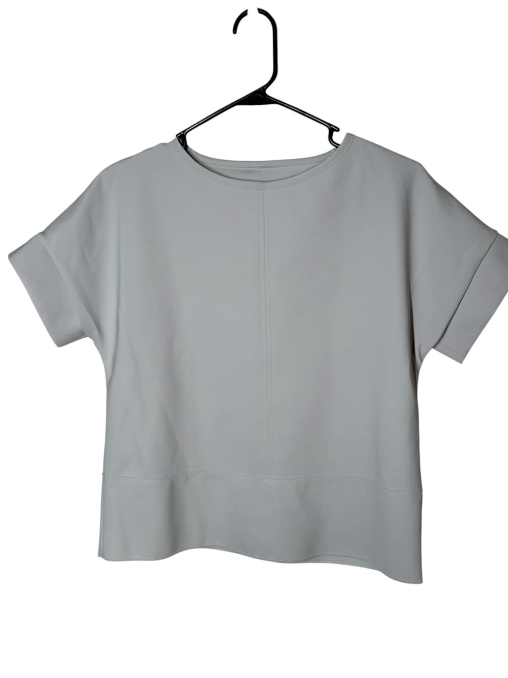 SHAN Light Gray Short-Sleeve Crewneck Boxy Tee Like New 6 Small